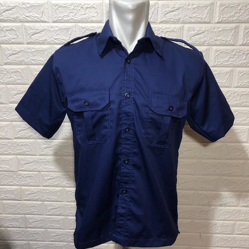 Seragam kerja-Seragam kantor-Bisa tambah bordir-Seragam kerja biru putih