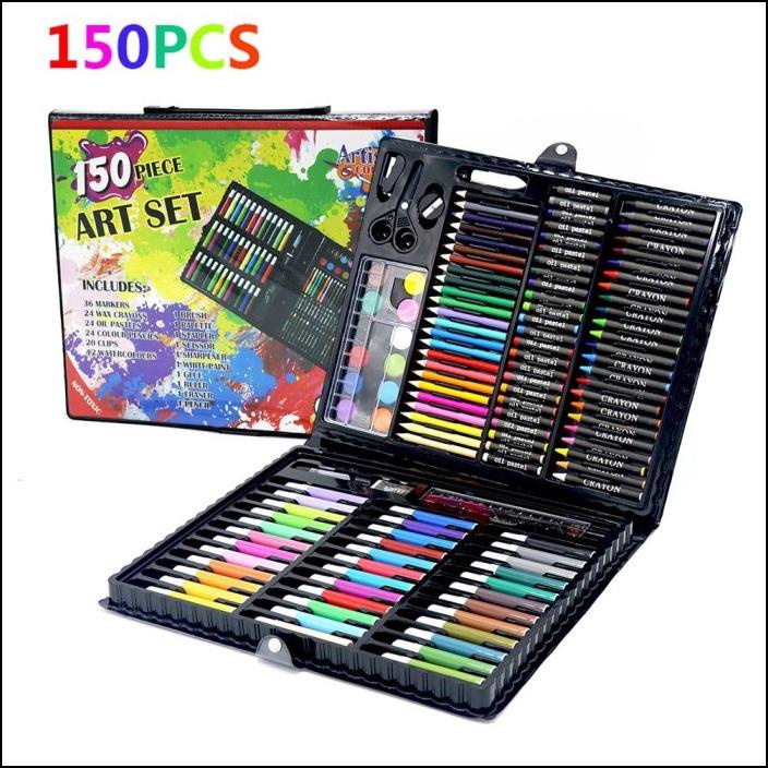 

150PCS Crayon Set Gambar Alat Tulis & Lukis Menggambar Anak ATK06