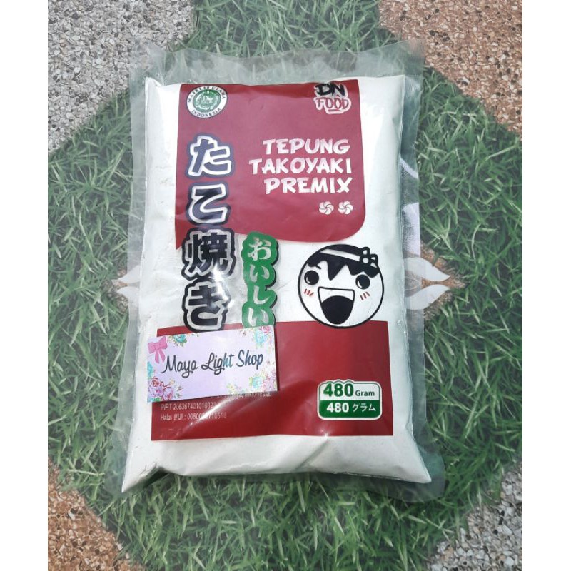 Tepung takoyaki instant 480gr 500gr takoyaki flour halal murah bahan okonomiyaki dnfood titiandfood tepung premix serbaguna tako ball