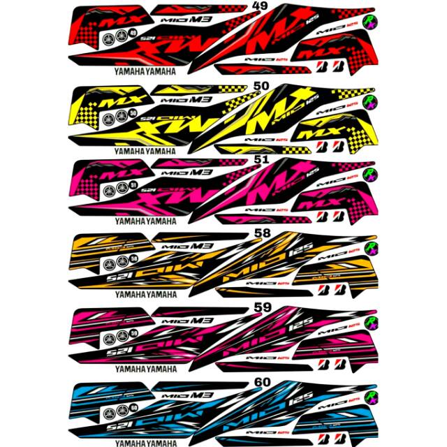 Sticker Striping Variasi Thailand Thailook Mio M3 125 Mio Z 2016 2017 Mio Mx 125 I 8 Shopee Indonesia