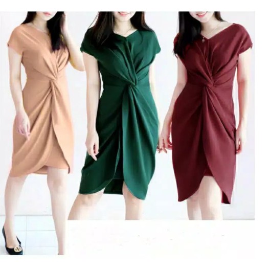 Dress Natal-Dress Wanita gaun pesta/baju kantor/kerja/jalan/pensi/mini dress kekinian