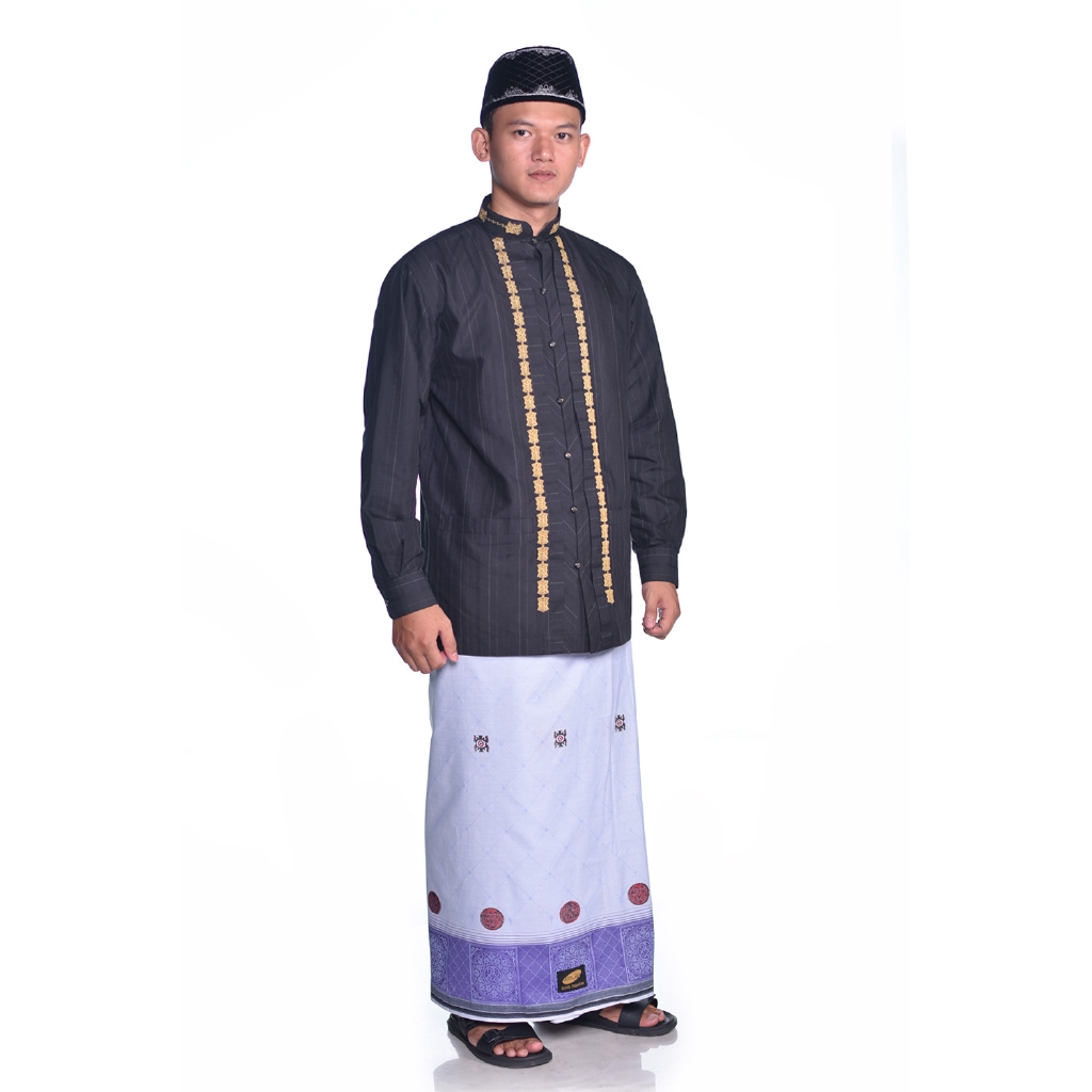 Sarung ATLAS Jacquard Songket Ungu Putih