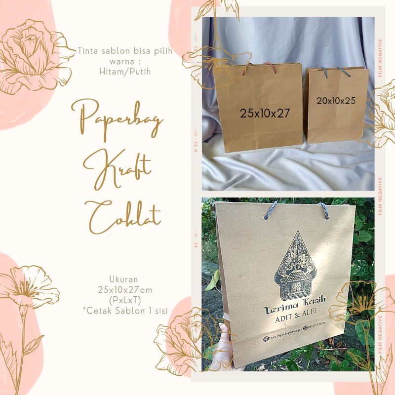 

TERMURAH Paperbag uk.25x10x27/paperbag sablon murah/tas kertas