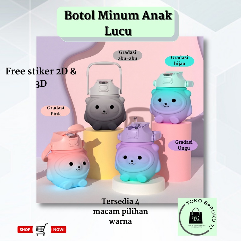 (KEYA) Botol Minum Anak Karakter / Botol Minum Anak Lucu 1100ML