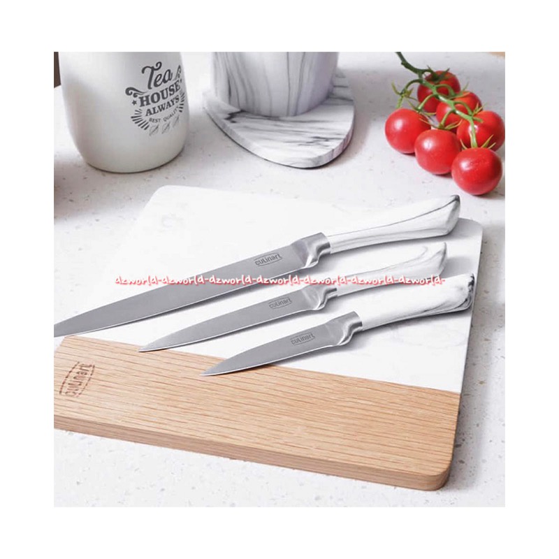 Culinart Knife Block Set Pisau Dengan Tempat Tatakan Bahan Marbel Keramik 6pcs Culin Art Pisau Dapur Bahan Merbel