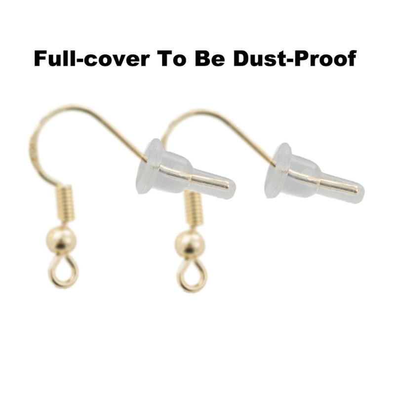 SIY  Non-slip 50x Soft Clear Earring Backings Silicone Rubber Safety Pads Backstops Replacement for Earring Studs Hoop DIY