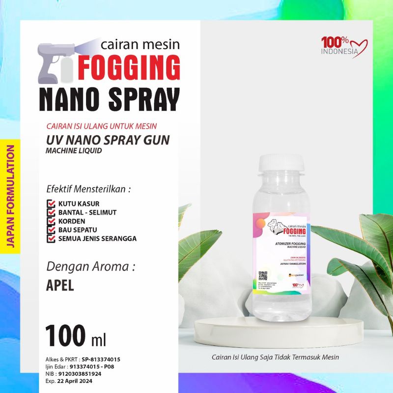 Cairan Mesin Fogging Nano Spray Gun 100 ml Aroma Buah Segar Free Bubble Wrap