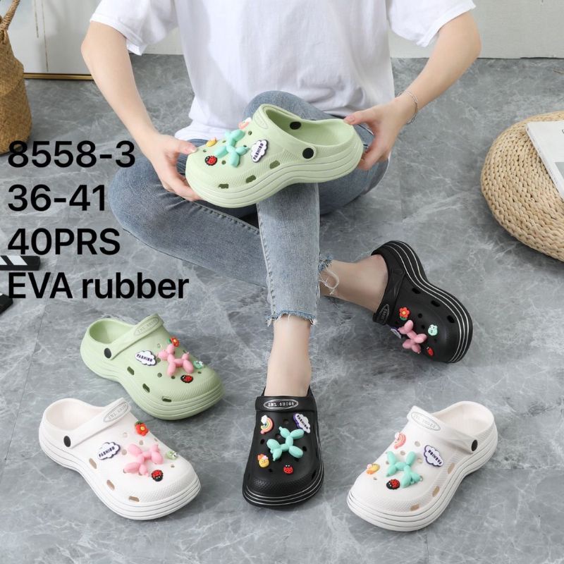 SEPATU SANDAL JELLY WANITA CLOG SANDAL VIRAL SANDAL ARTIS JIBBITZ FUJI FREE JINBITZ 8558