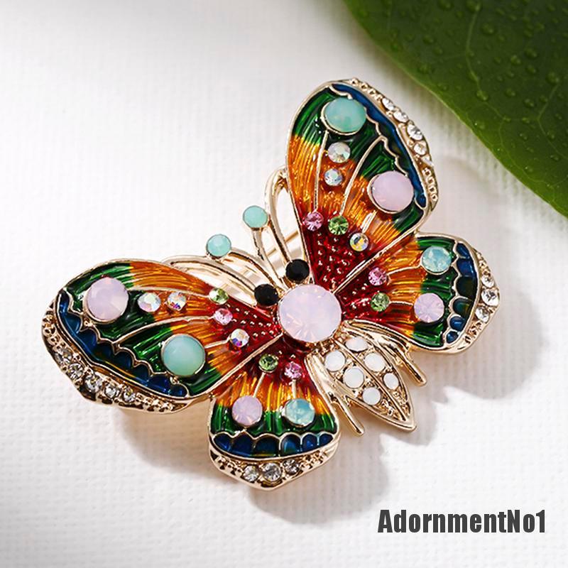 (Adornmentno1) Bros / Pin Butterfly Kristal Berlian Imitasi Untuk Pengantin Wanita