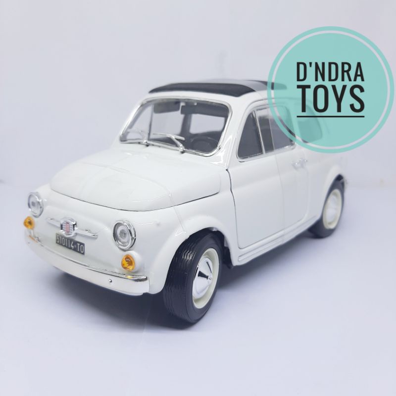 Diecast Mobil Classic FIAT 500 F 1965 Die-Cast Bburago Miniatur Mobilan Klasik 1:18