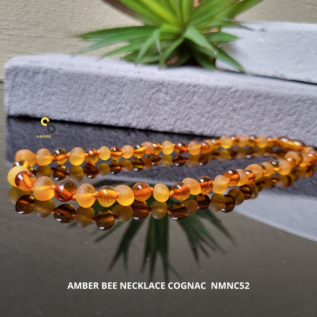 Kalung Amber Pereda Nyeri Tumbuh Gigi Anak Premium Mix Cognac NMNC52 By Amber Bee