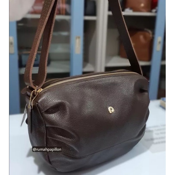 Tas Selempang Bahu Wanita Kulit Asli / Papillon Original / K3257 Kopi