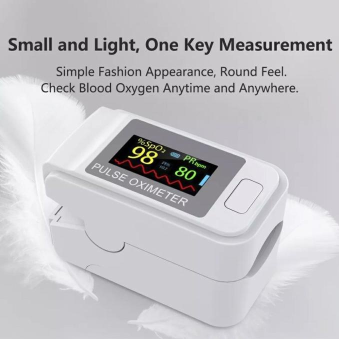 Fingertip Pulse Oximeter Oxymeter SpO2 & PR White, LCD Display inovvt90 Kualitas Baik