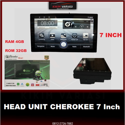 ANDROID HEAD UNIT CHEROKEE 7 INCH RAM 4GB ROM 32GB UNIVERSAL