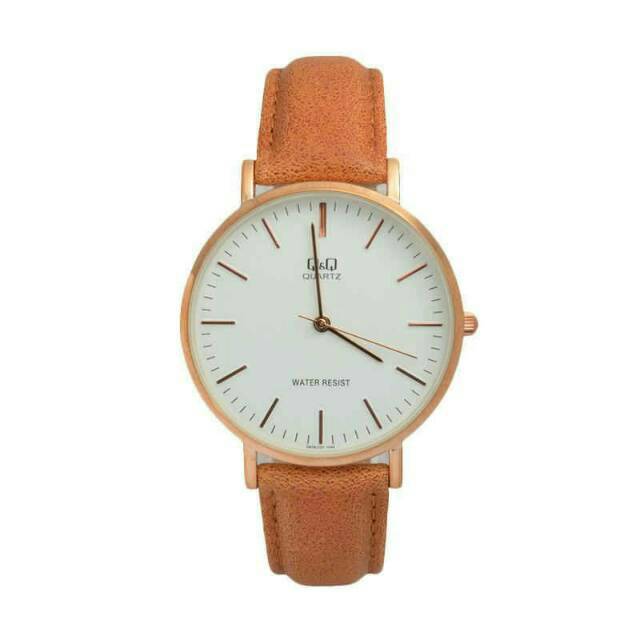 PROMO Jam Tangan Pria/Wanita ORIGINAL QnQ QQ Q&Q Kulit Brown