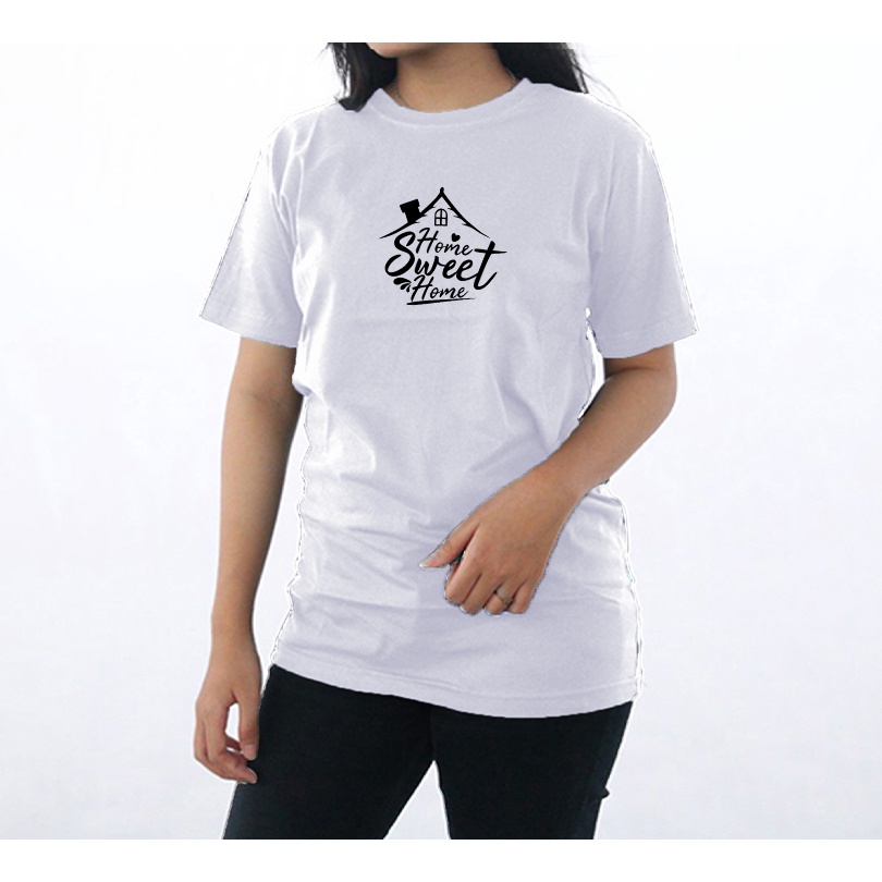 kaos wanita motif  sweat home / baju unisex pria wanita / kaos distro / kaos polos