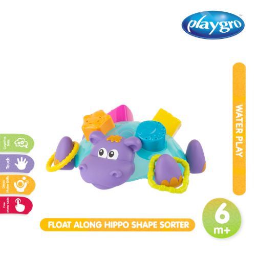 Playgro Float Along Hippo Shape Sorter - Mainan Mandi Anak