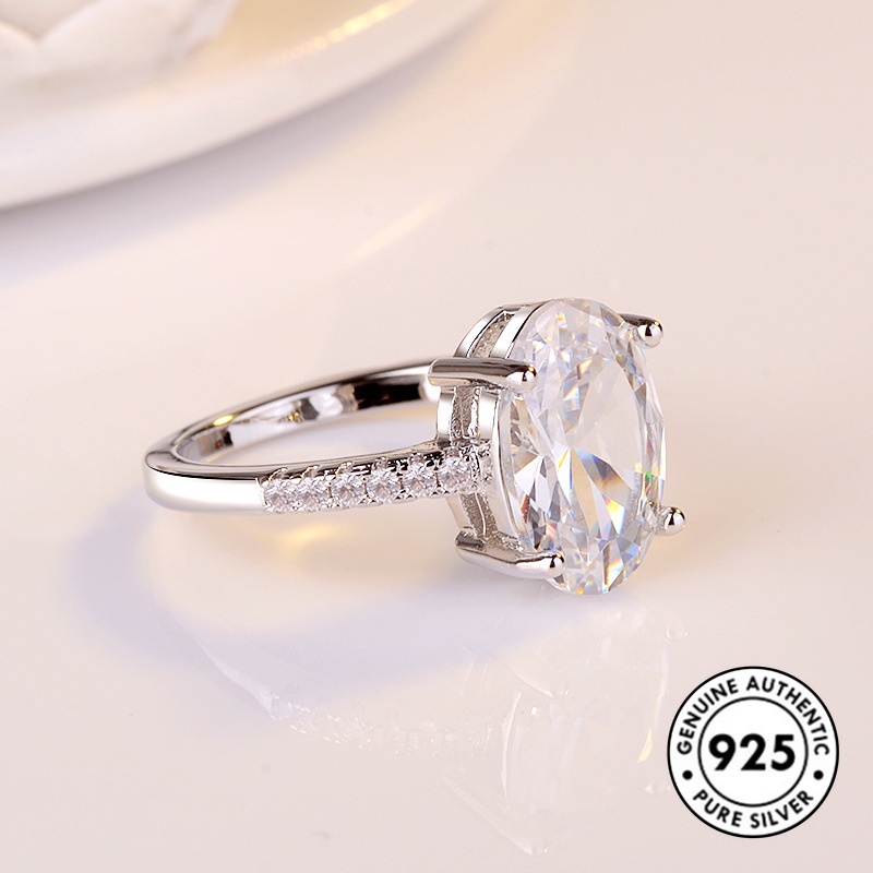 Cincin Lapis Emas Putih 18k Bahan S925 Silver Untuk Pertunangan