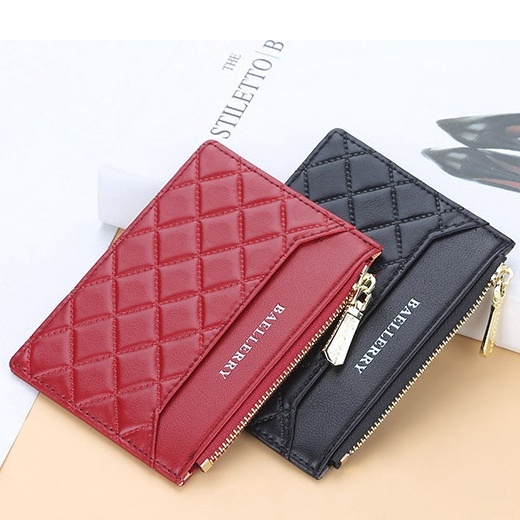 DOMPET KARTU WANITA KECIL BAELLERRY IMPORT ORIGINAL KULIT SLOT EMINIA MINI UANG KEKINIAN KOIN PENDEK BRANDED KOREA PREMIUM REMAJA SIMPLE MURAH