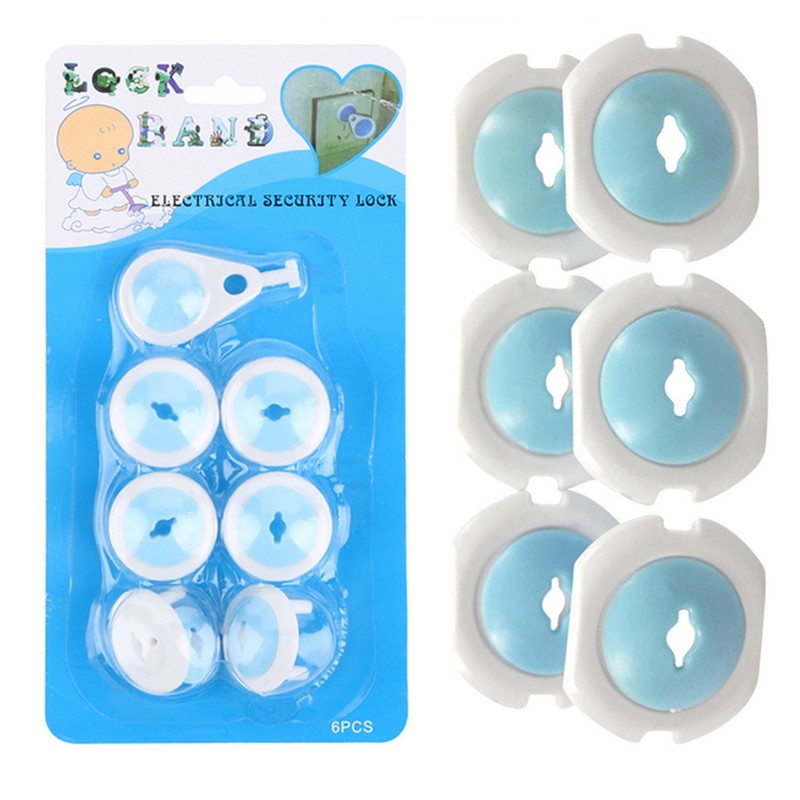 Isi 6pcs Electrical Security Lock Pengaman Stop Kontak untuk Bayi