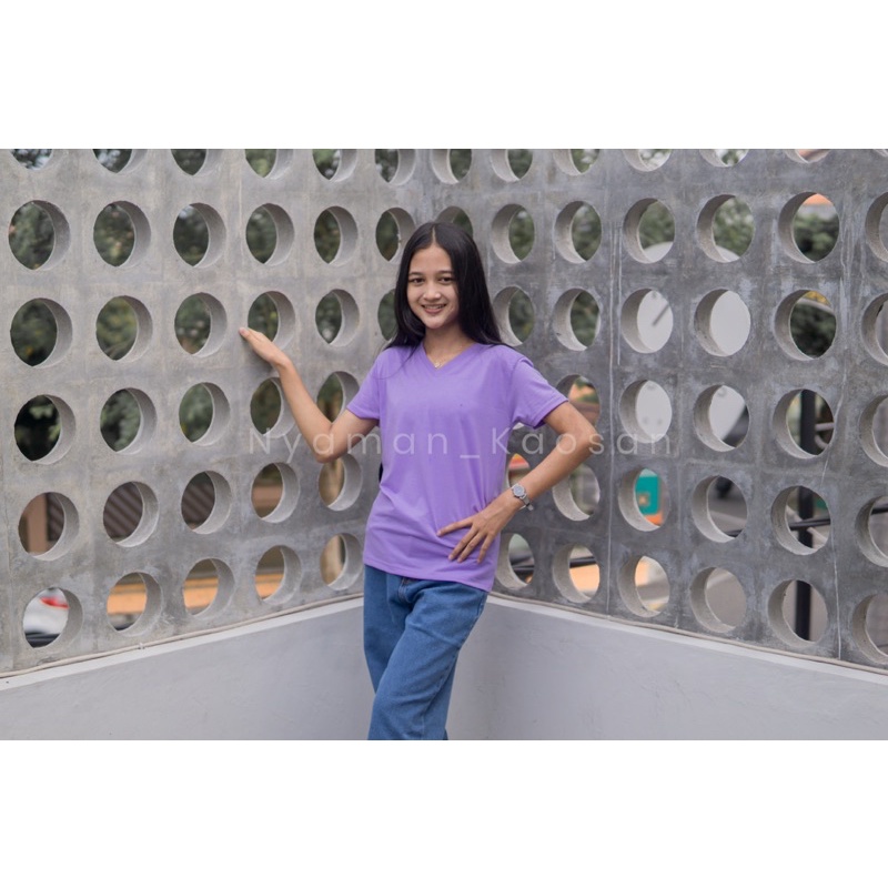 [COD] Kaos polos wanita lengan pendek Oversize Jumbo Murah V neck