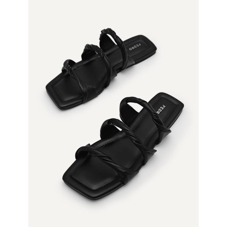 SANDAL FLAT PEDRO WANITA ORIGINAL CASUAL BRANDED ASLI HITAM PW058