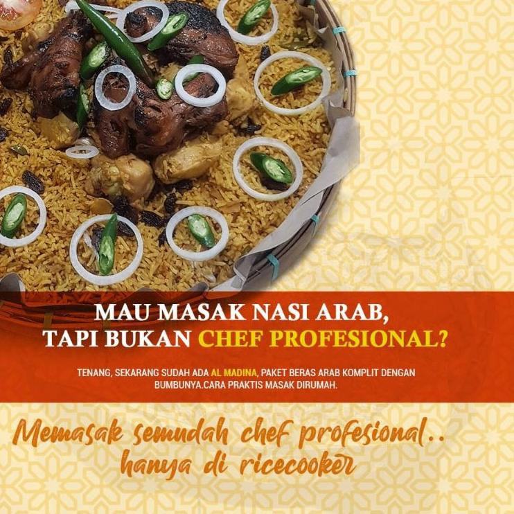 

Ready 77MLG Nasi ARAB Instant Almadina Al Madina Nasi Kebuli, Kabsah, Bukhari, Mandhi, Biryani Briya