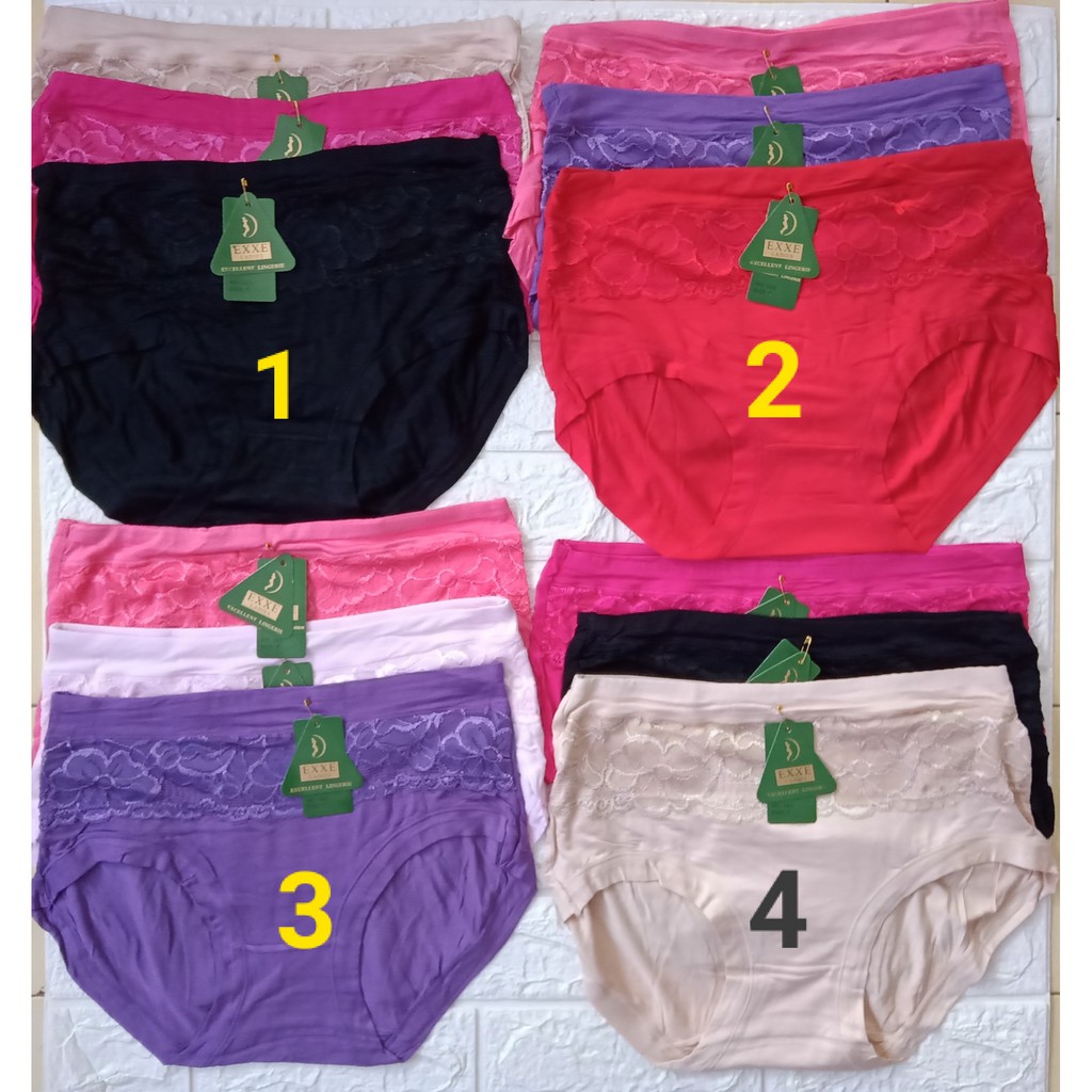 CD / Celana Dalam Exxe Ladies Jumbo Motif Renda Luar 3 pcs