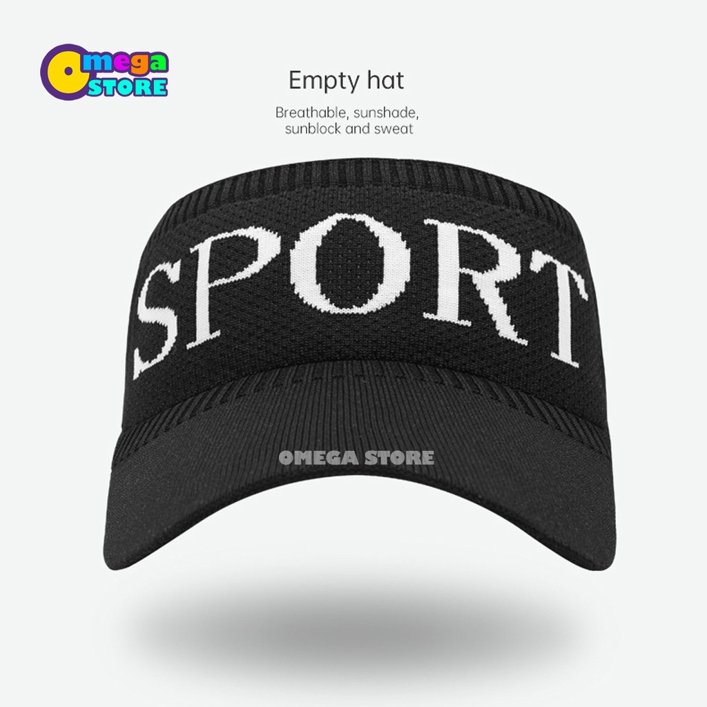 [O&amp;S] Topi Wanita Sport Topi Baseball Sports Knit Visor Topi Olahraga Gaya Korea Bahan Katun Rajut-OS230