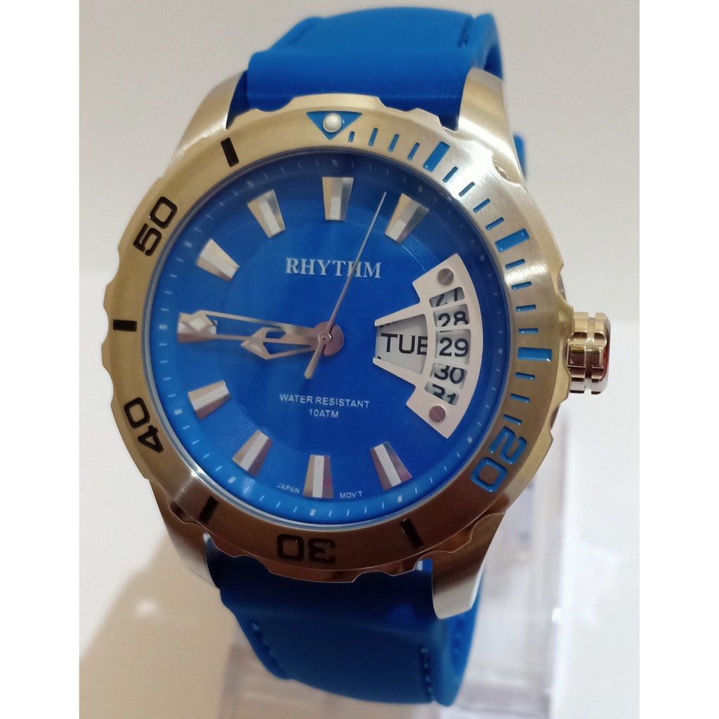 Jam Tangan Pria RHYTHM TQ1701L-04 Blue Original JAPAN 100%
