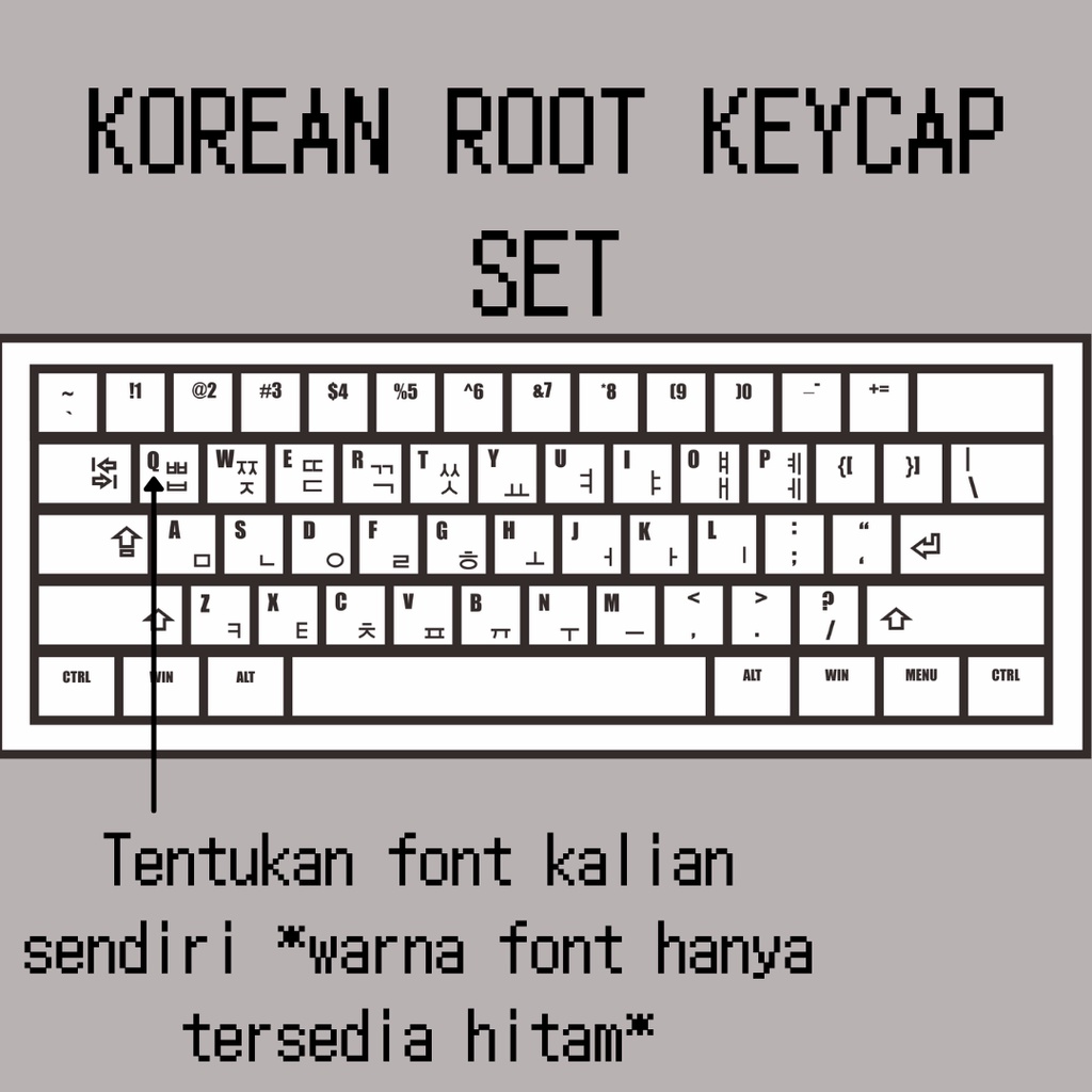 KeyKraft Keycaps Korean ( Hangul ) Keycap Set (60%)