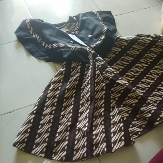 Dress Batik Anak Perempuan Dress Anak Pesta Kekinian Baju Cewek Usia 1-9 Tahun Kode Md-1