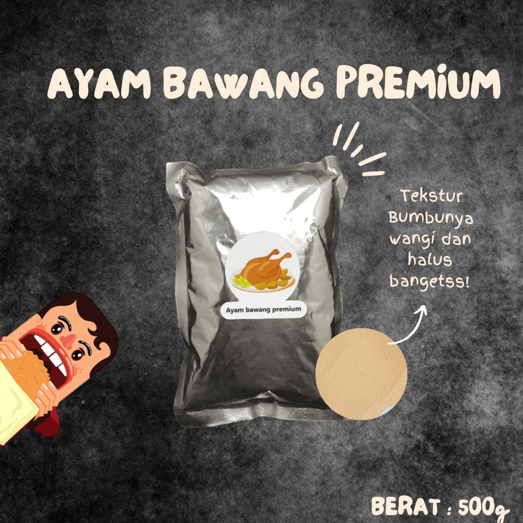 

BUMBU TABUR RASA AYAM BAWANG PREMIUM 500GRAM - SEASONING POWDER TABURAN KENTANG KERIPIK AYAM JAMUR