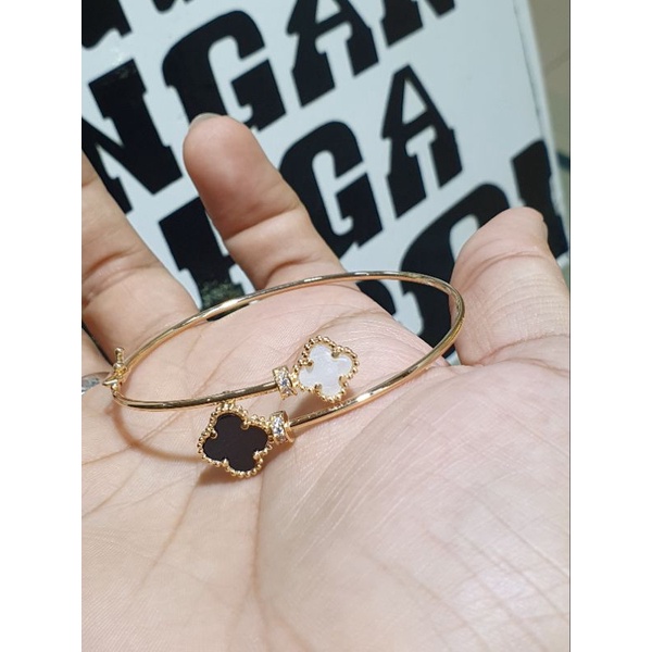 gelang bangle vcf* spiral item putih emas