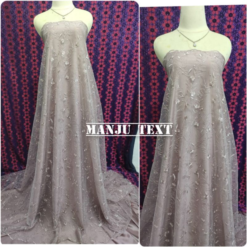 Kain Tille Akar Rambat Mutiara / kain tulle rambat mutiara ( kwalitas oke harga termurah)