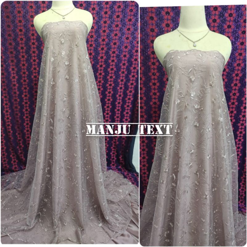 Kain Tille Akar Rambat Mutiara / kain tulle rambat mutiara ( kwalitas oke harga termurah)