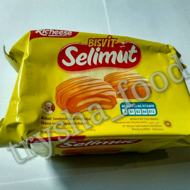 

Bisvit Selimut Richeese/Biskuit Sandwich Salut Krim Keju 50 gram