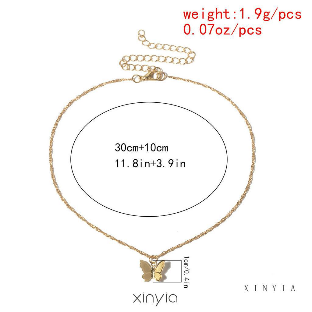 【CHECKOUT RP100】Kalung Rantai Kupu Liontin Untuk Wanita