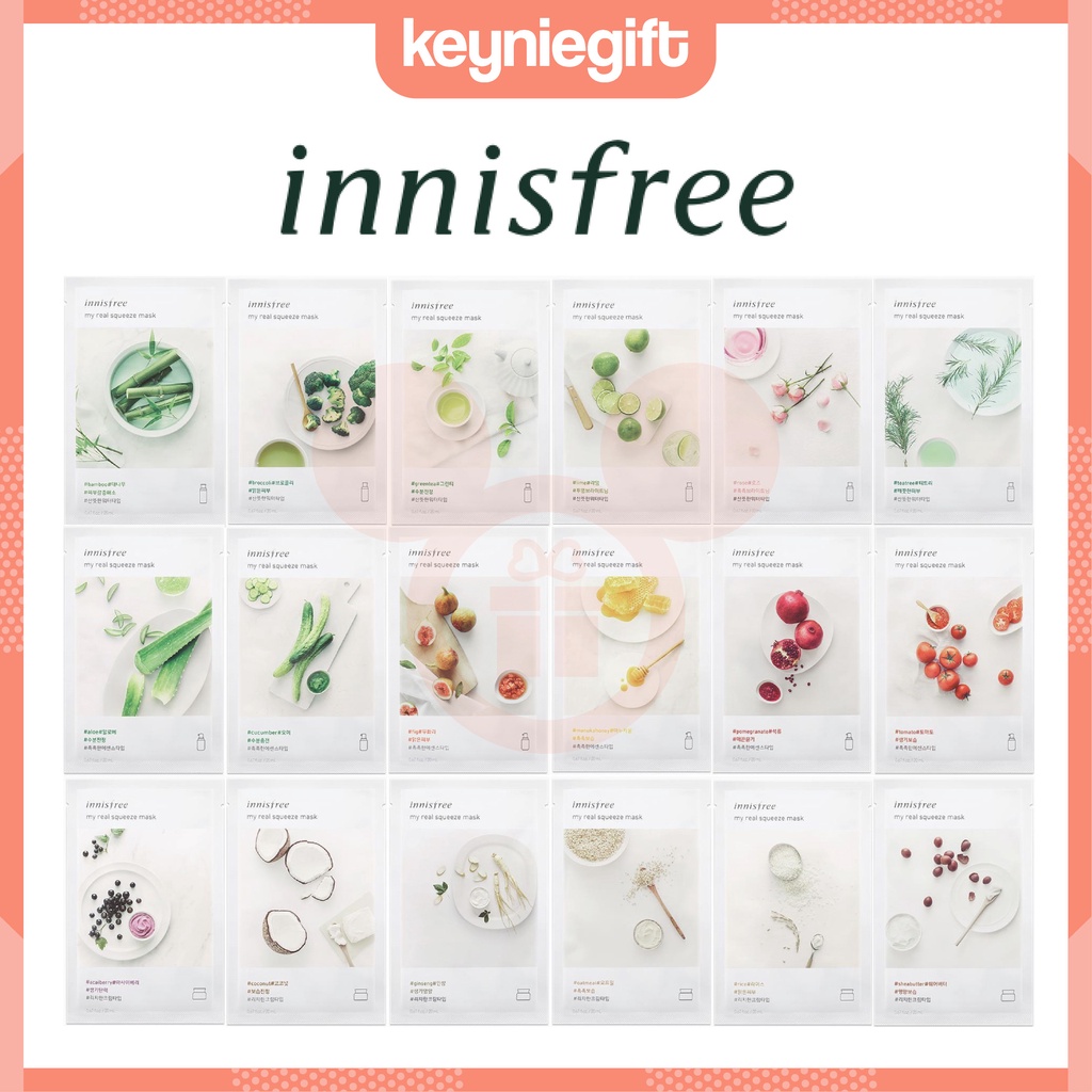 Innisfree Masker Wajah Muka My Real Squeeze Mask Sheet Face 18 Type IF001