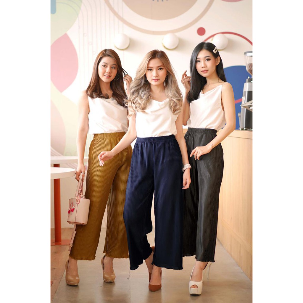 YUNA PLEATS CULOTTES, CELANA PLISKET, KULOT PLISKET