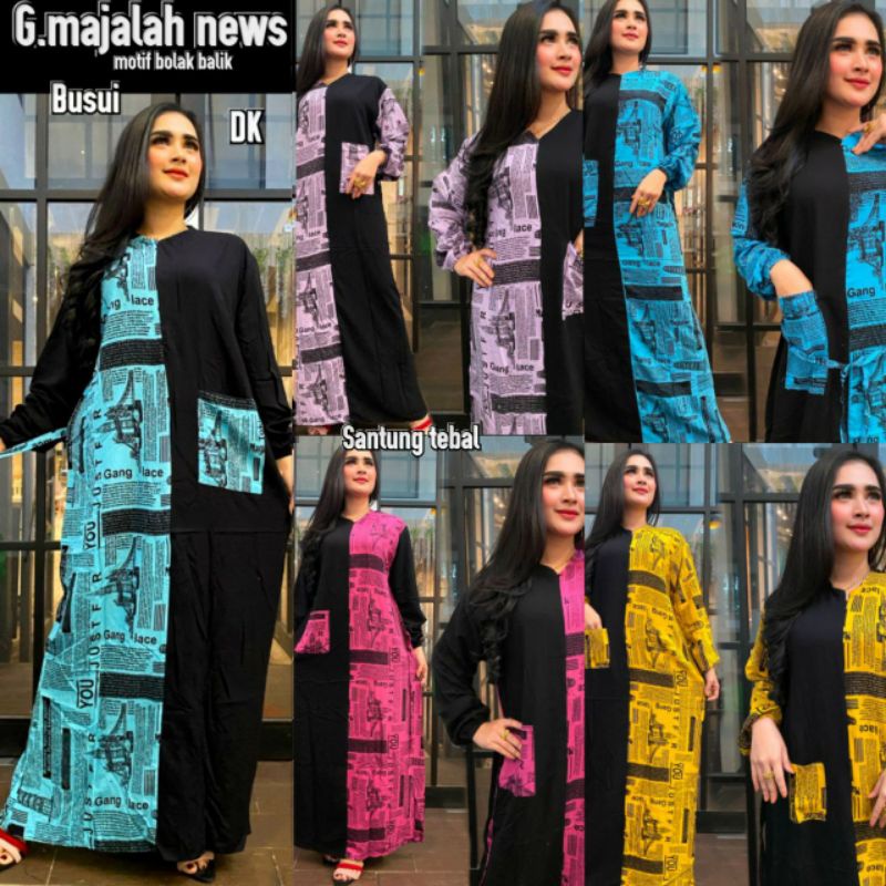 DASTER PANJANG KORAN//DASTER KORAN//DRESS KORAN//DASTER CANTIK//KEKINIAN//TERBARU//GAMIS KORAN MURAH