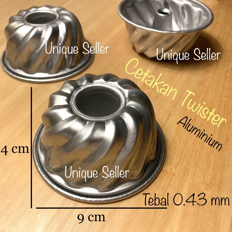 Cetakan Twister Aluminium SURYA / Cetakan Kue Twister / Cetakan Puding Agar Jelly Twister / Cetakan Bolu Twister Aluminium Press Tanpa Sambungan