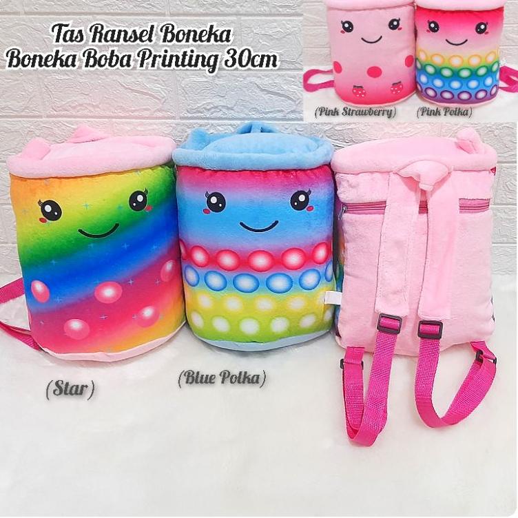 Terbagus.. Tas Ransel Boneka Boba Printing 30cm Tas Ransel Anak