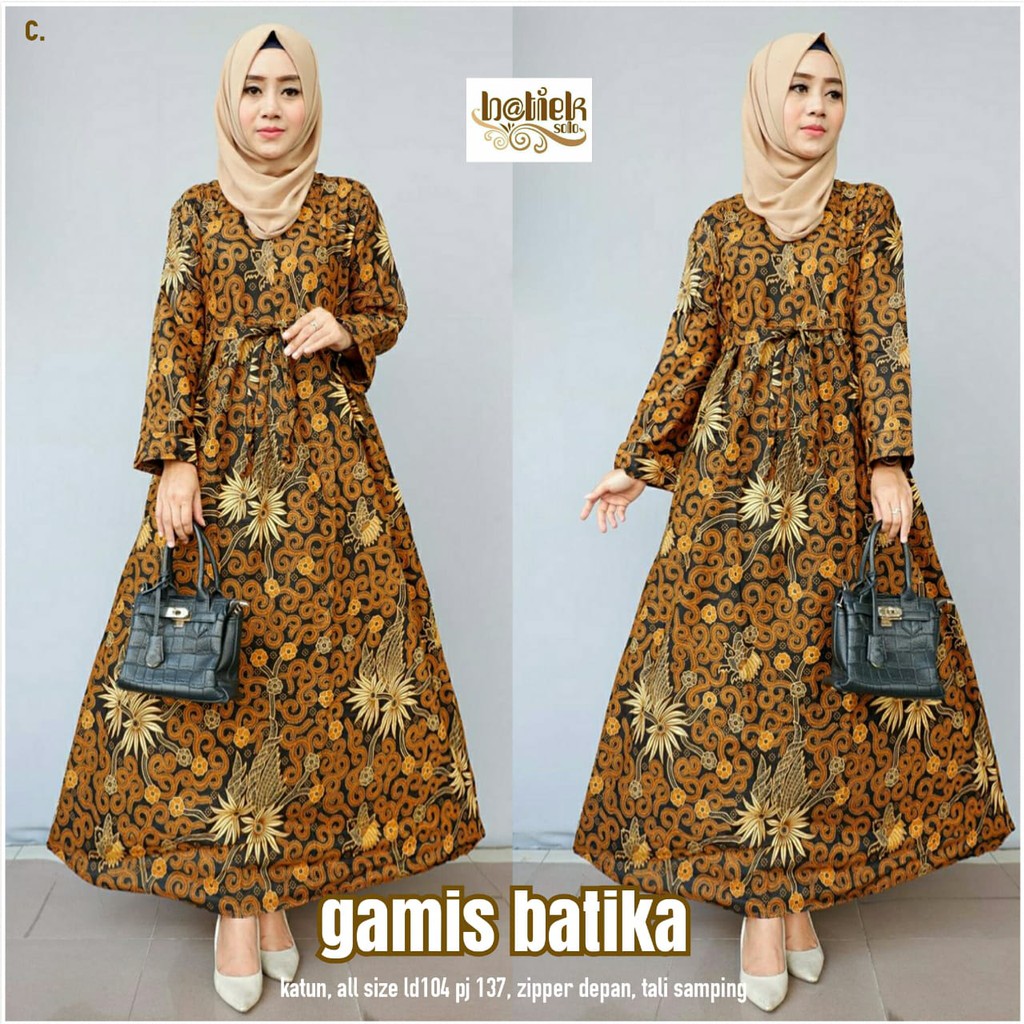 Batik Solo Gamis Batika Kode ABCDEFGHI Batieksolo GAMIS BATIK SOLO PREMIUM MODERN