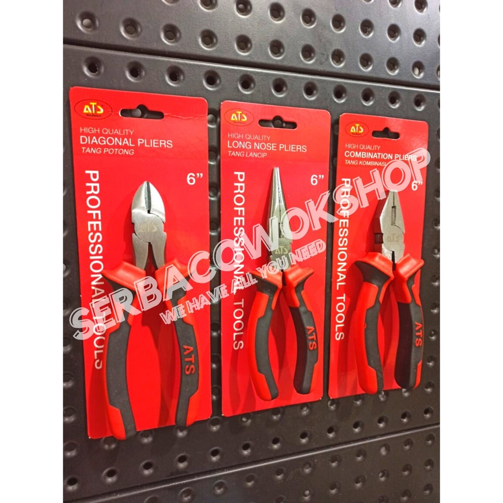 ATS Paket Tang Kombinasi-Potong-Lancip 6 Inch Chrome Fiber Termurah Berkualitas