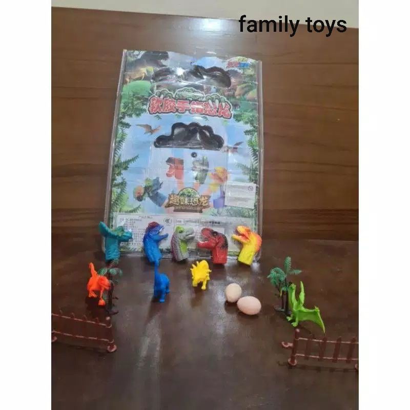 family games Mainan 15pc boneka dinosaurus jari karet anak dewasa