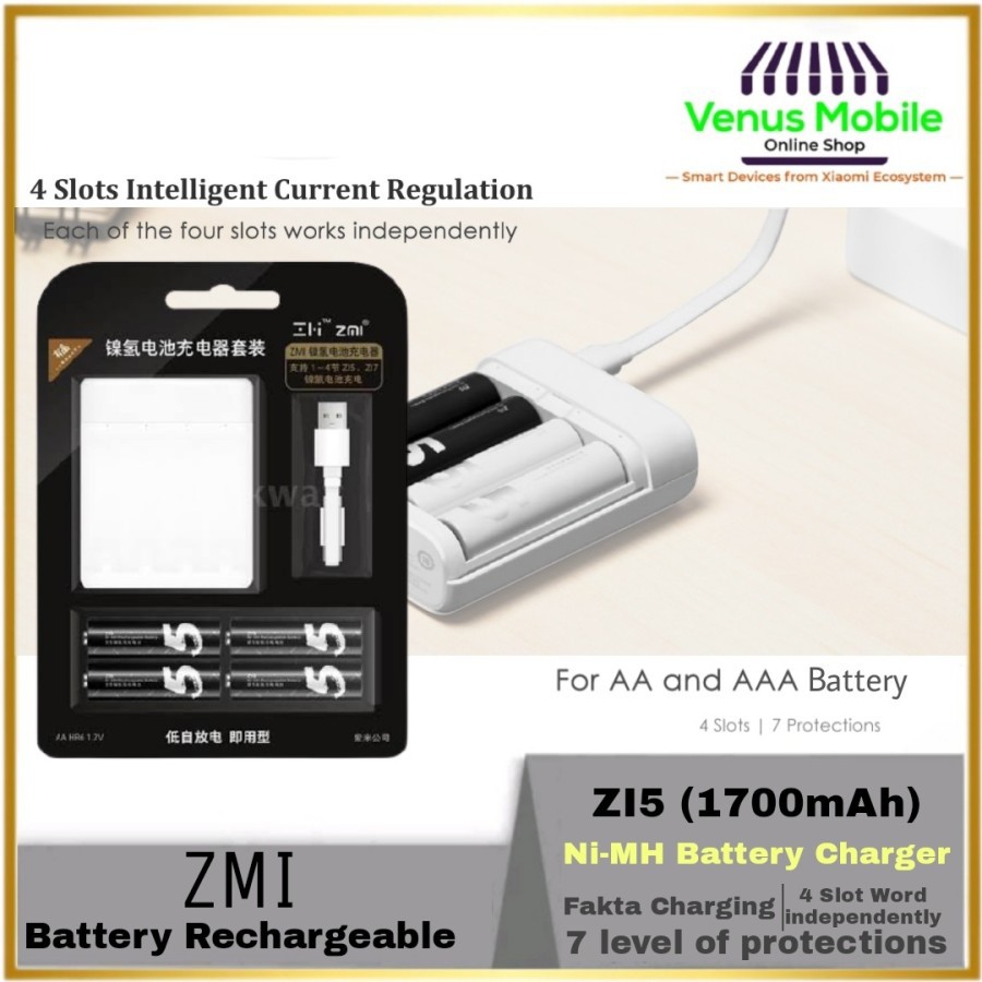 ZMI Rechargeable Zi5 / Zi7 Batu Batre Cas 4PCS + Charging Case