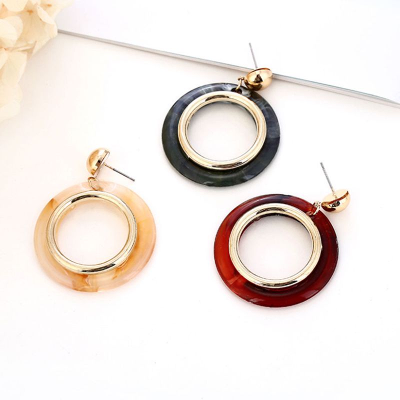 SIY  Acrylic Earrings Women Jewelry Round Vintage Dangle Fashion Charms Decorations