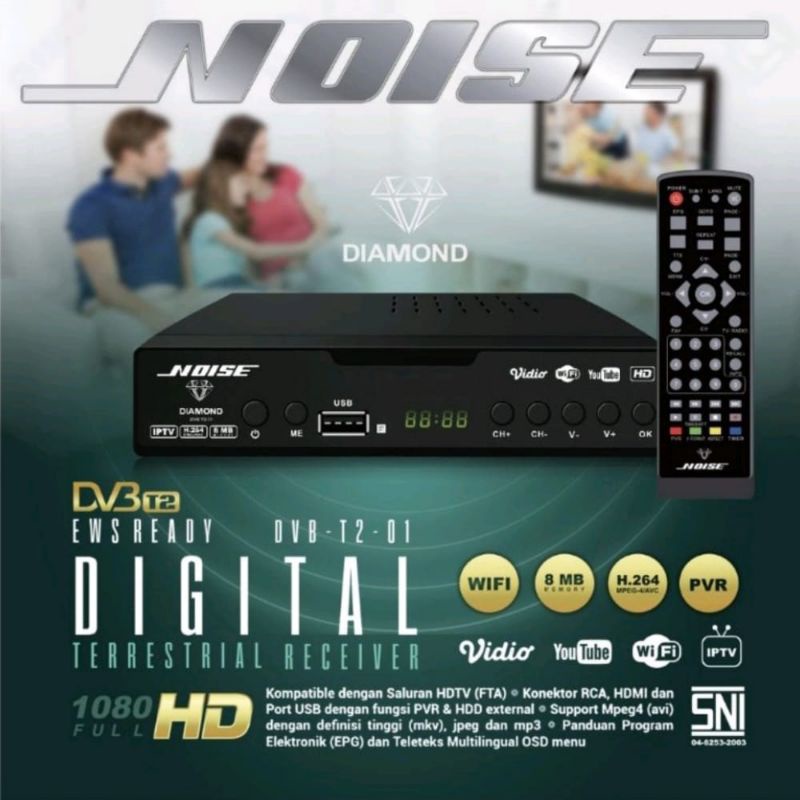 Promo cuci gudang set top box TV digital NOISE diamond T2-01 plus USB adapter wifi untuk youtube|usb
