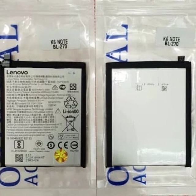 BATERAI BATTERY LENOVO K6 NOTE BL270 ORIGINAL